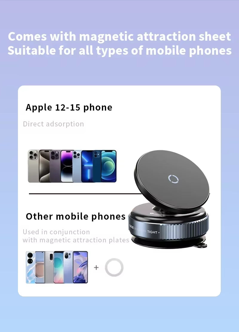 2025 NEW K007 Strong Magnetic Car Phone Holder Foldable Design 360° Adjustable Vacuum Mount for Car/Desk/Bathroom/Universal Use