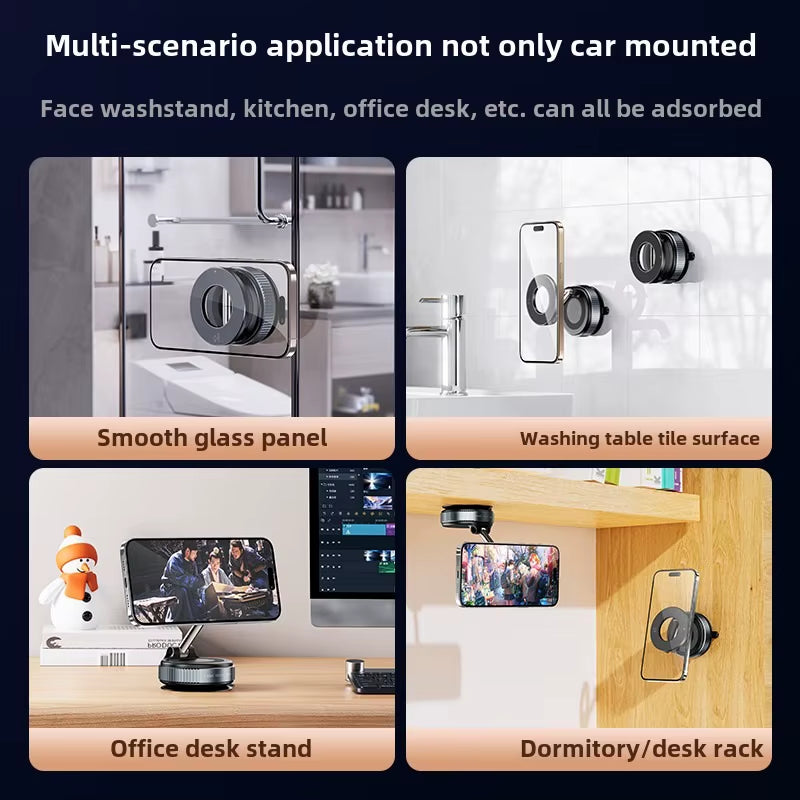 2025 NEW K007 Strong Magnetic Car Phone Holder Foldable Design 360° Adjustable Vacuum Mount for Car/Desk/Bathroom/Universal Use