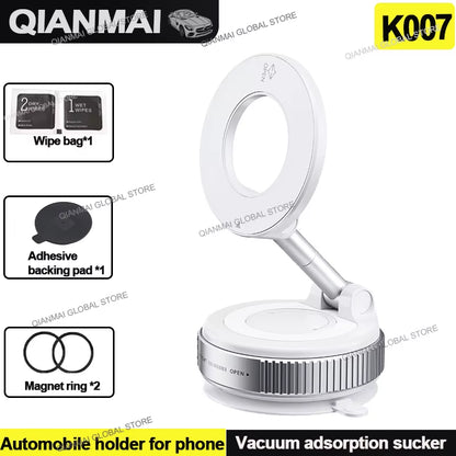 2025 NEW K007 Strong Magnetic Car Phone Holder Foldable Design 360° Adjustable Vacuum Mount for Car/Desk/Bathroom/Universal Use